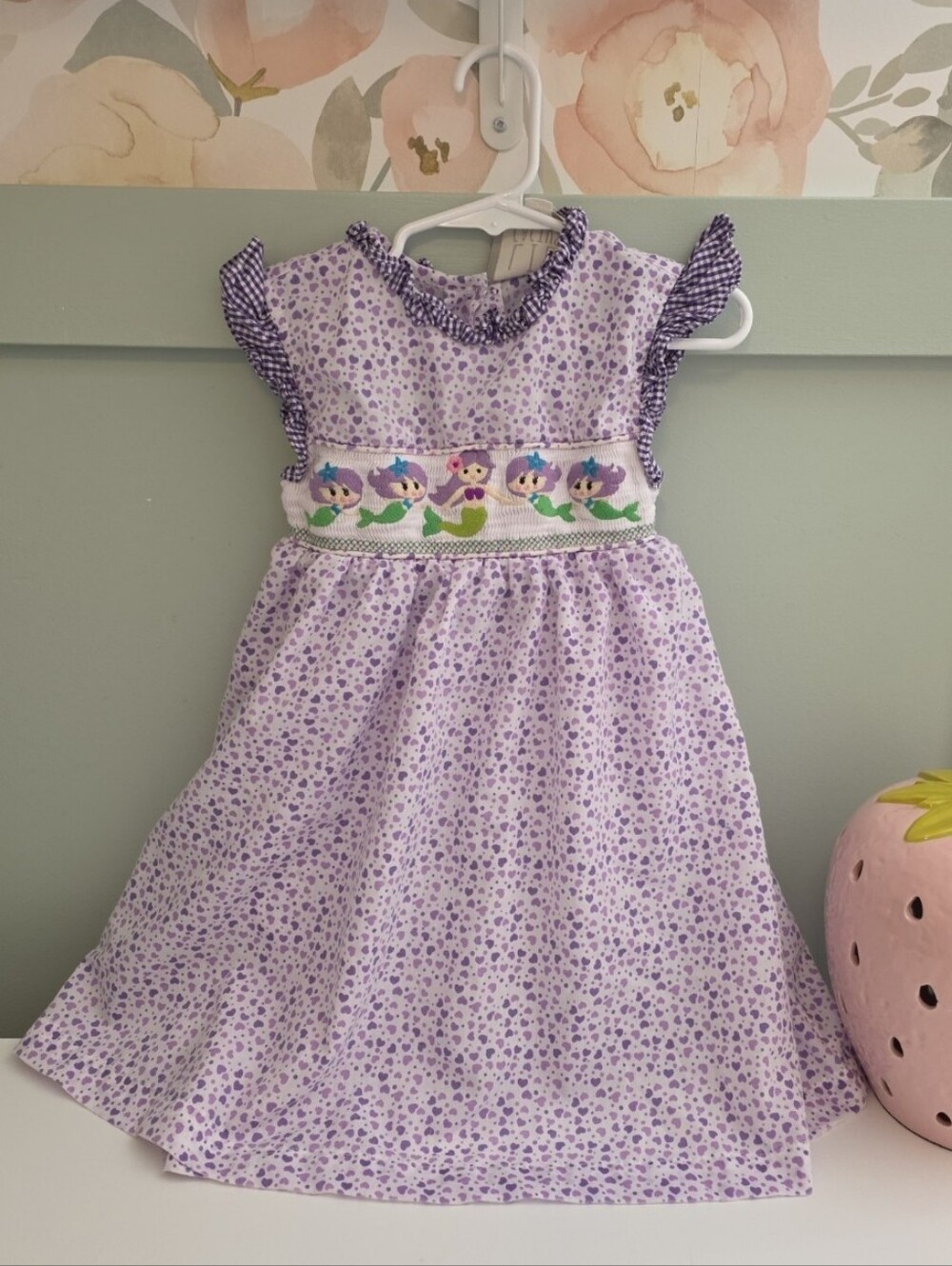 Lil Cactus 3t Purple Smocked Dress with Mermaid Mermaids Beach Summer Vacation